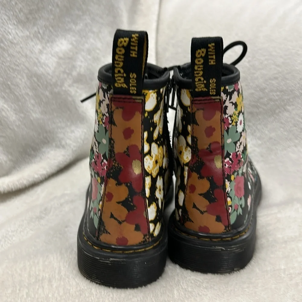 Dr.Martens YOUTH 1460 FLORAL MASH UP LEATHER LACE UP BOOTS US 3